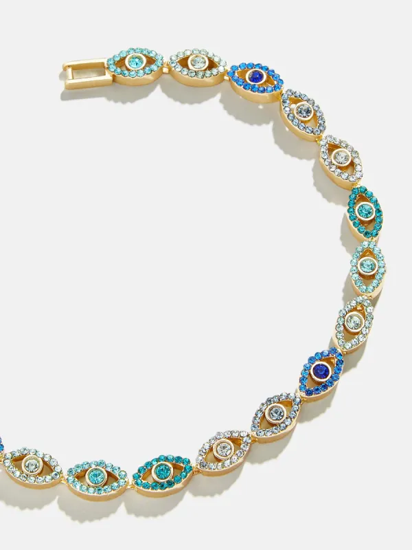 Evil Eye Tennis Bracelet - Gold/Blue sold by BaubleBar