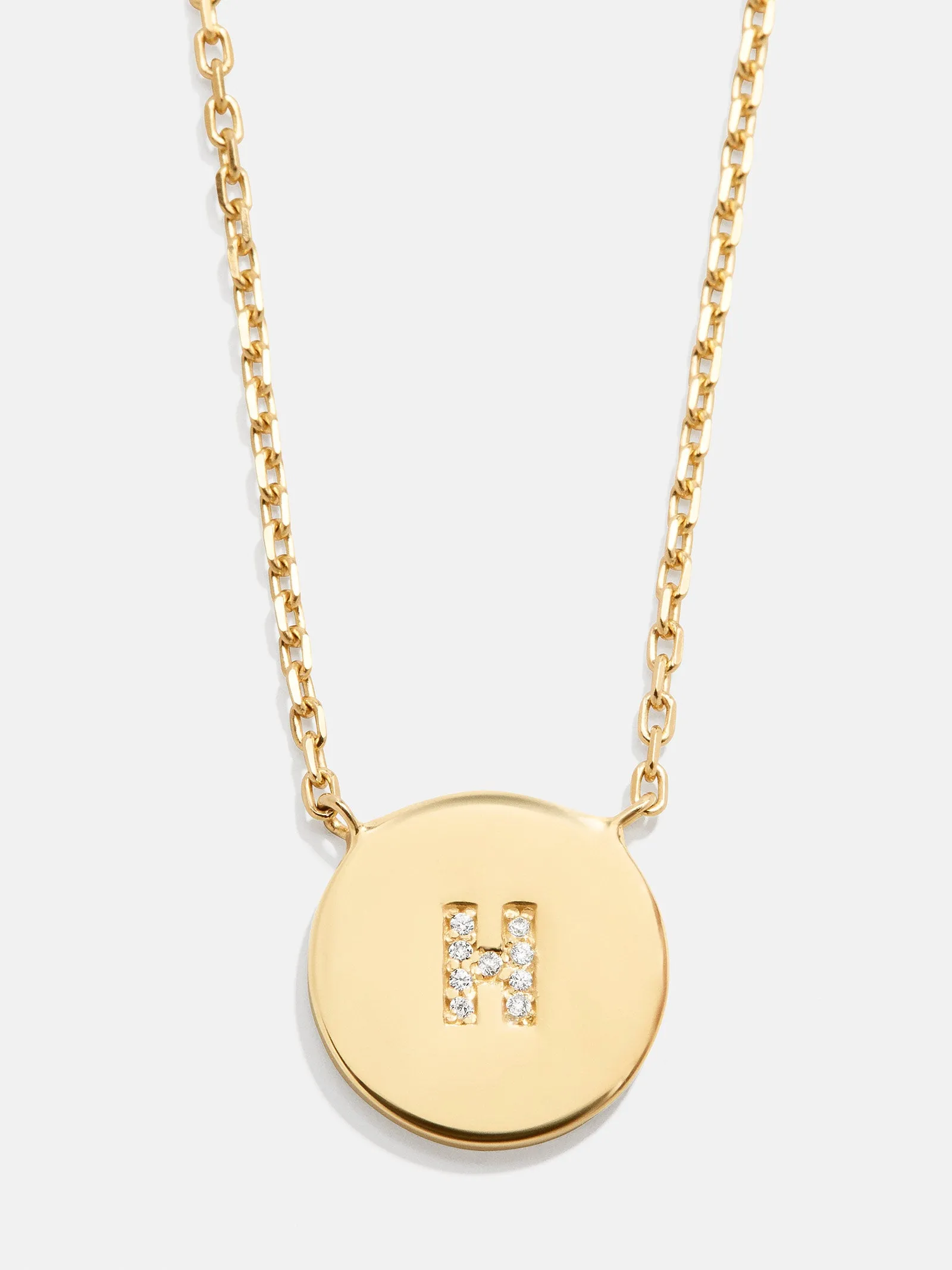 Disc 18K Gold Custom Initial Necklace - Gold/Pavé sold by BaubleBar product image thumbnail 3