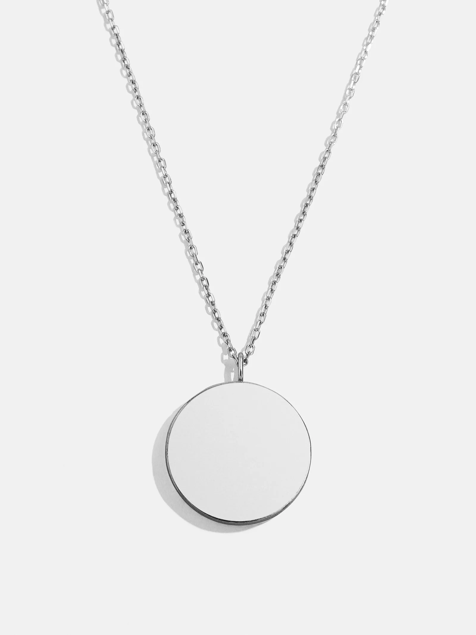 Classic Sterling Silver Custom Medallion Necklace - Pavé/Silver sold by BaubleBar product image thumbnail 5