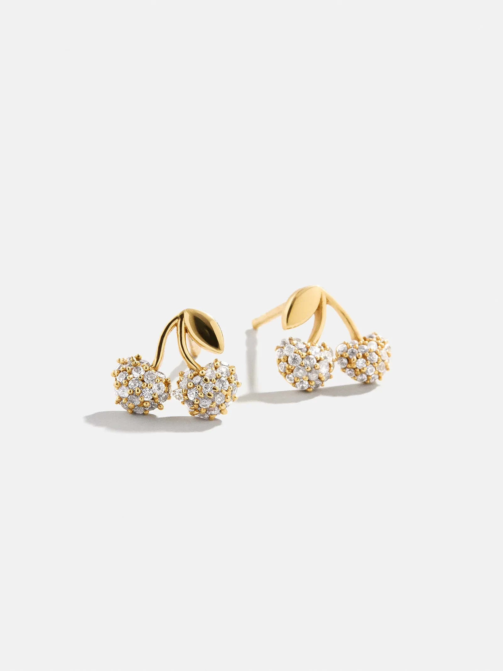 18K Gold Just For Fun Earrings - Pavé Cherry sold by BaubleBar