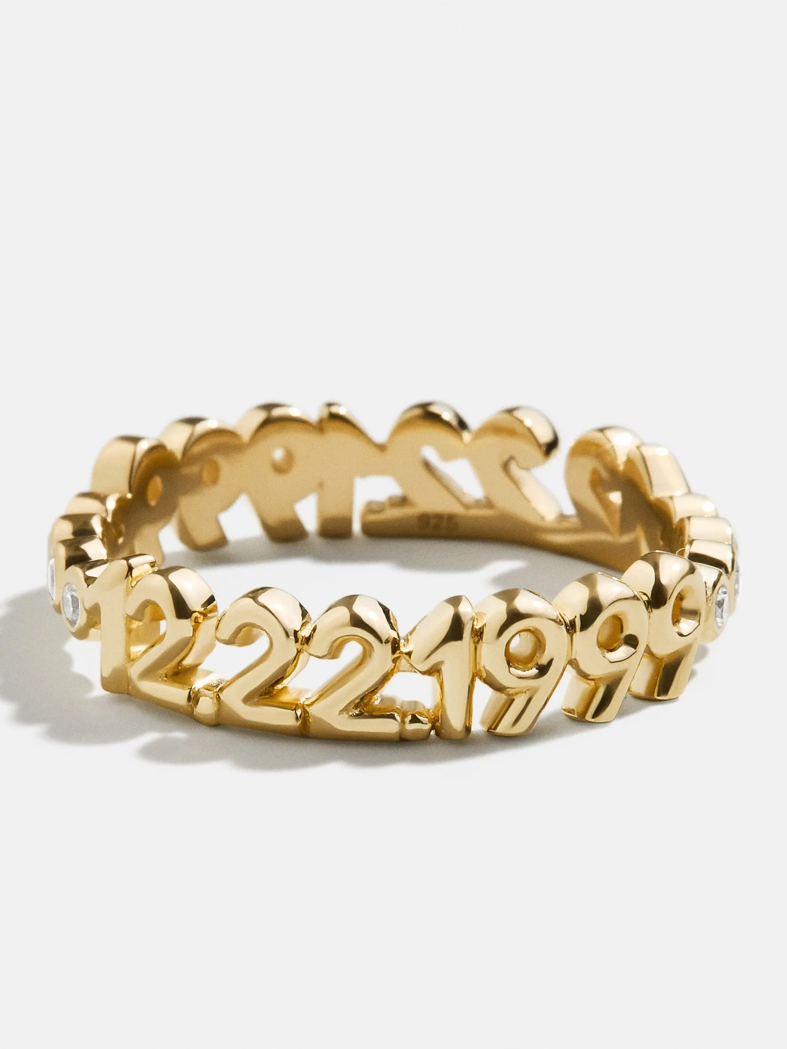 18K Save The Date Custom Ring - Gold/Pavé sold by BaubleBar