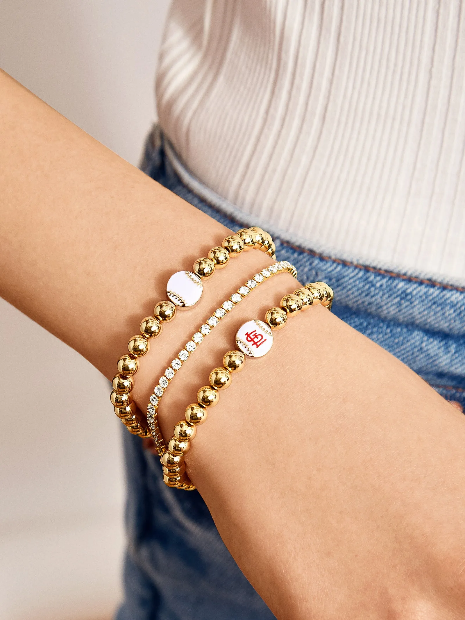 MLB Gold Pisa Bracelet - St. Louis Cardinals sold by BaubleBar product image thumbnail 2