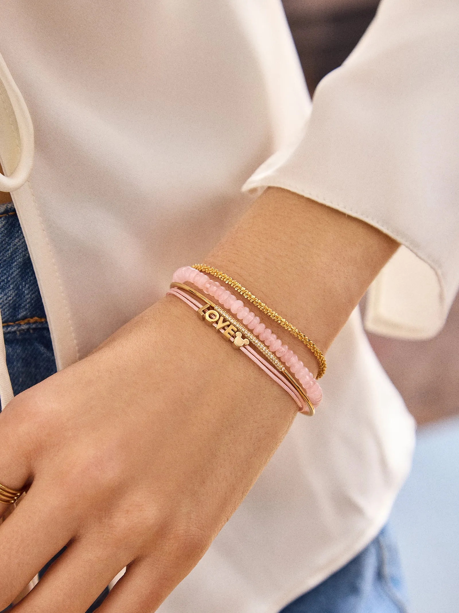 Disney Mickey Mouse Custom Cord Bracelet - Light Pink sold by BaubleBar product image thumbnail 2