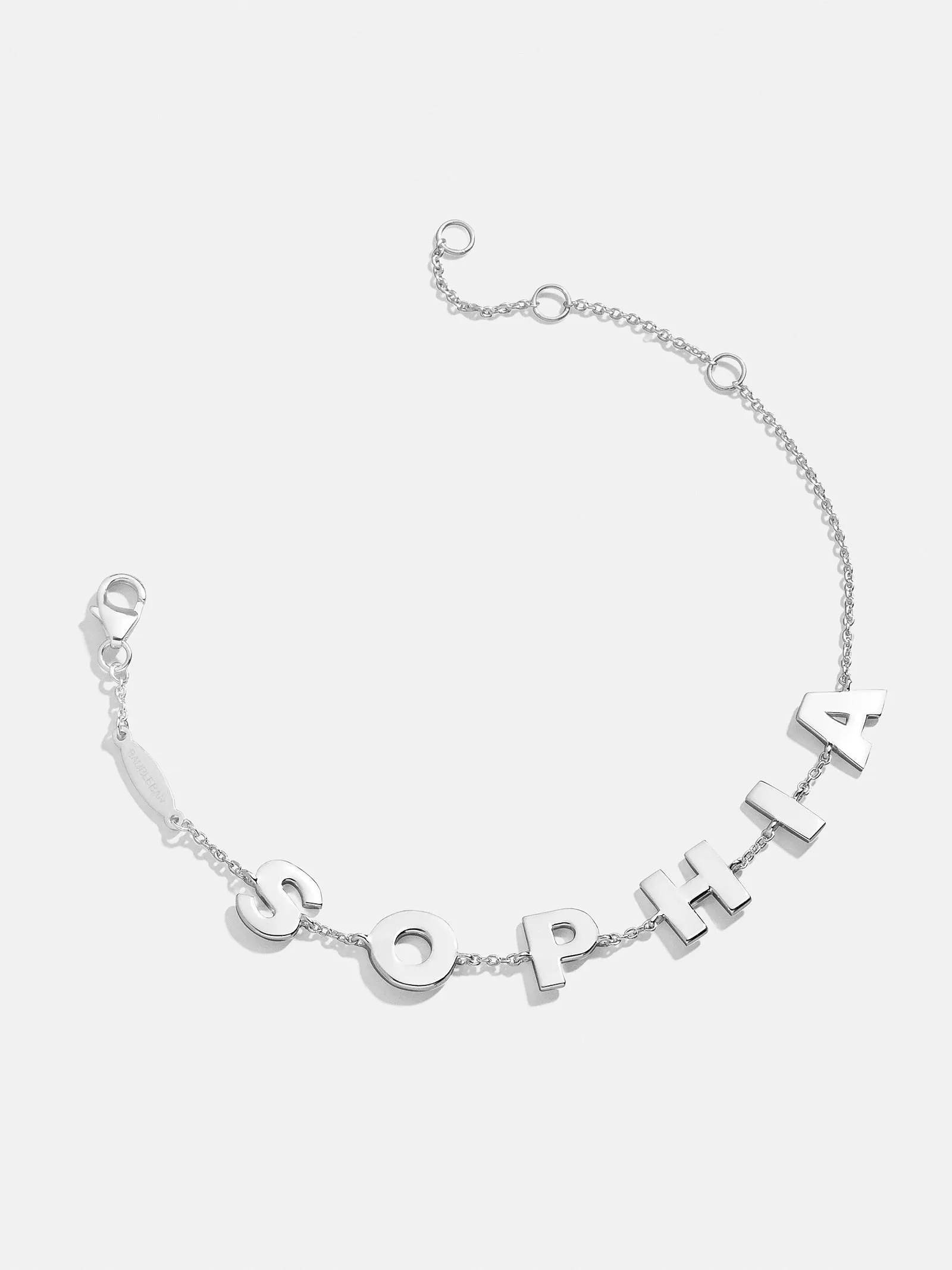 Sterling Silver Spaced Letter Custom Name Bracelet - Sterling Silver sold by BaubleBar product image thumbnail 3
