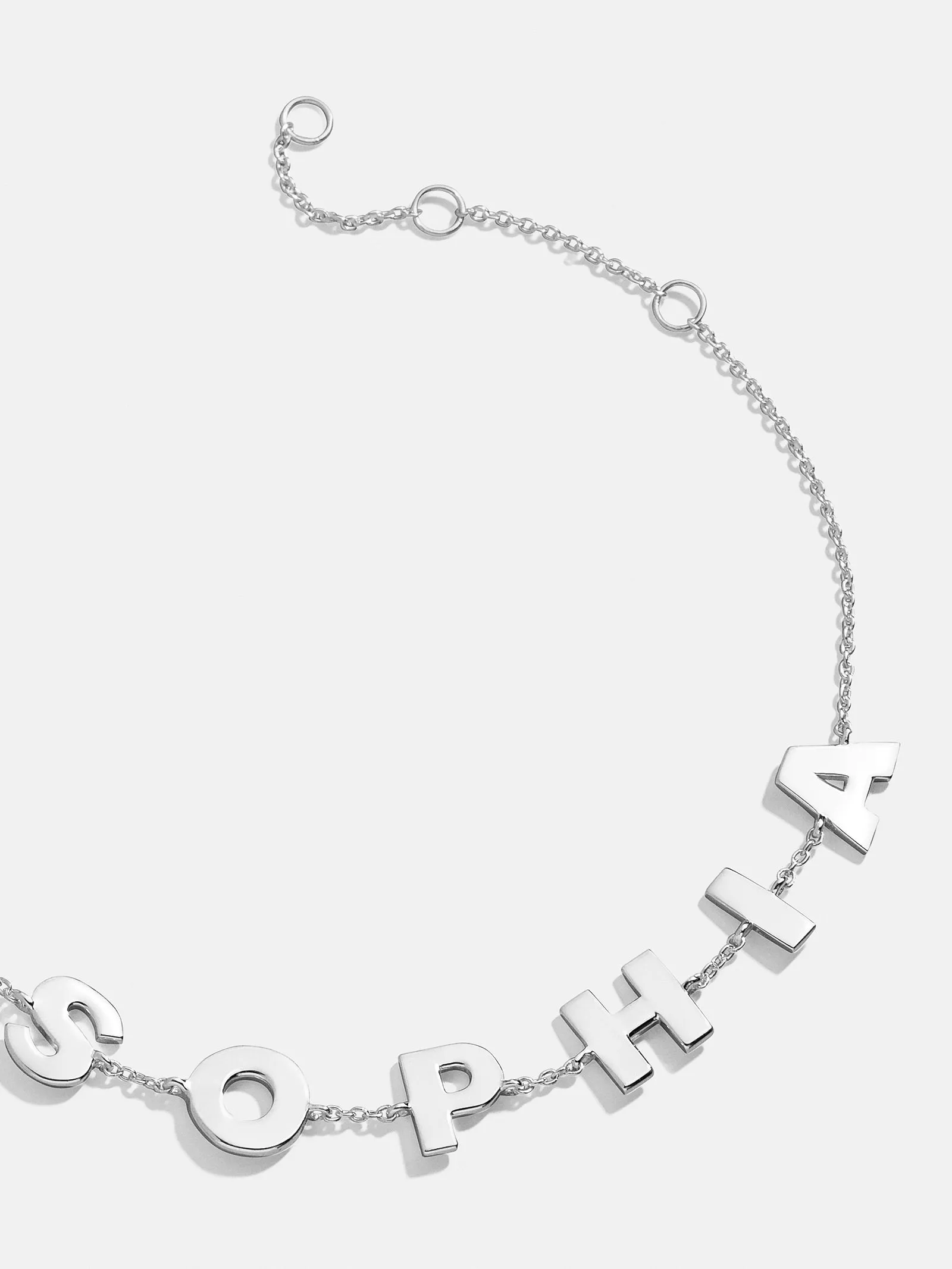 Sterling Silver Spaced Letter Custom Name Bracelet - Sterling Silver sold by BaubleBar