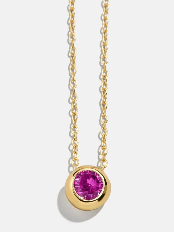 18K Gold Birthstone Pendant Necklace - Rose sold by BaubleBar