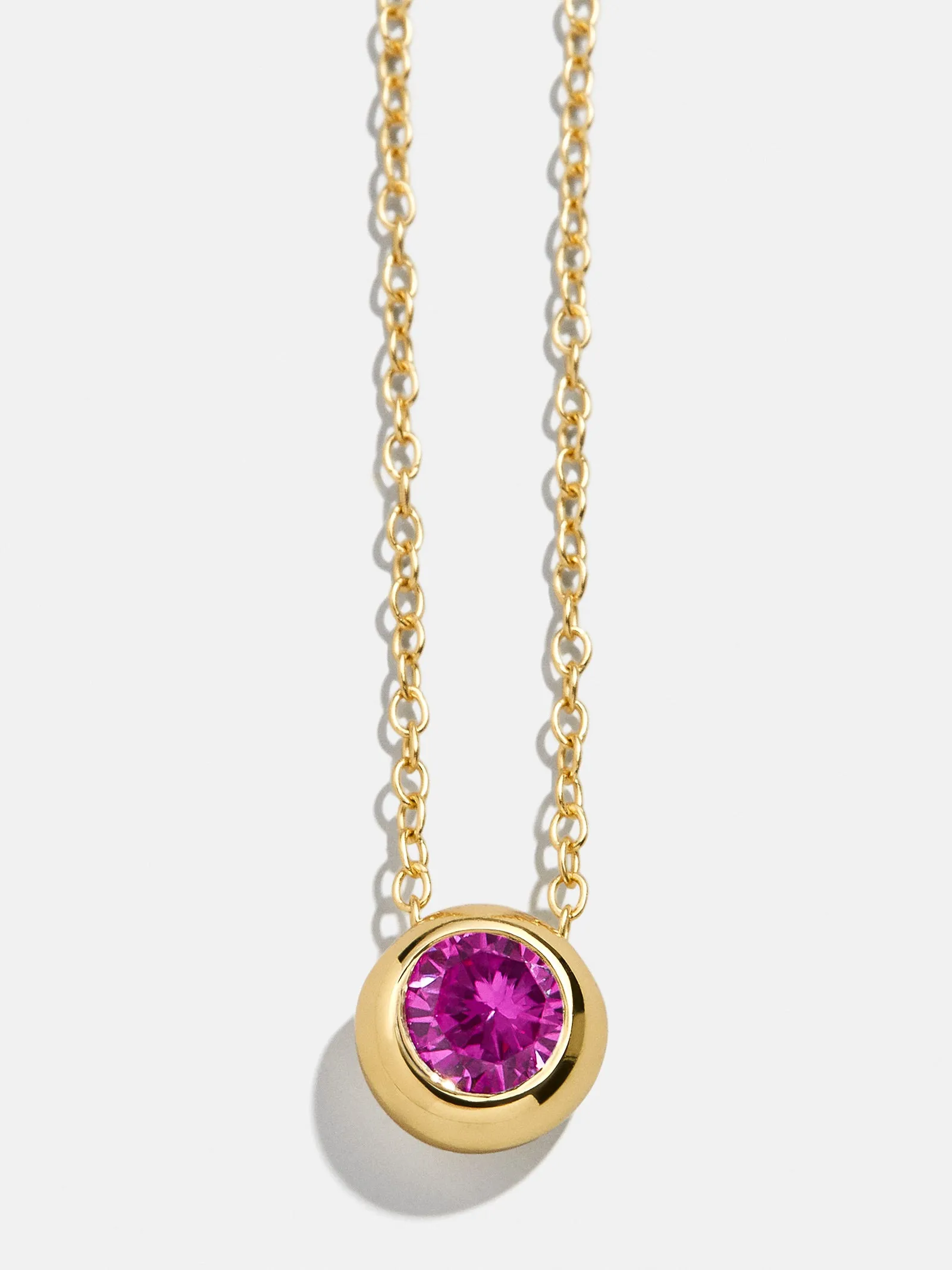 18K Gold Birthstone Pendant Necklace - Rose sold by BaubleBar