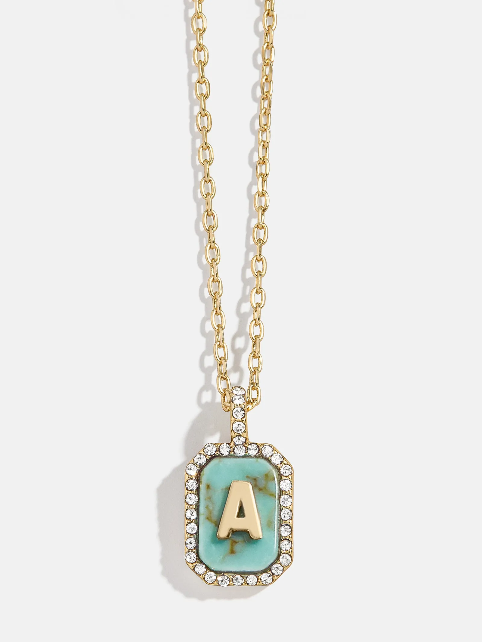 Gold & Turquoise Initial Necklace - Turquoise Stone sold by BaubleBar product image thumbnail 3