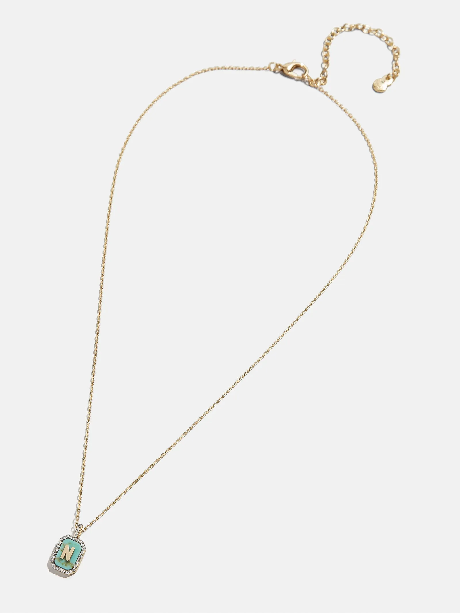 Gold & Turquoise Initial Necklace - Turquoise Stone sold by BaubleBar product image thumbnail 4