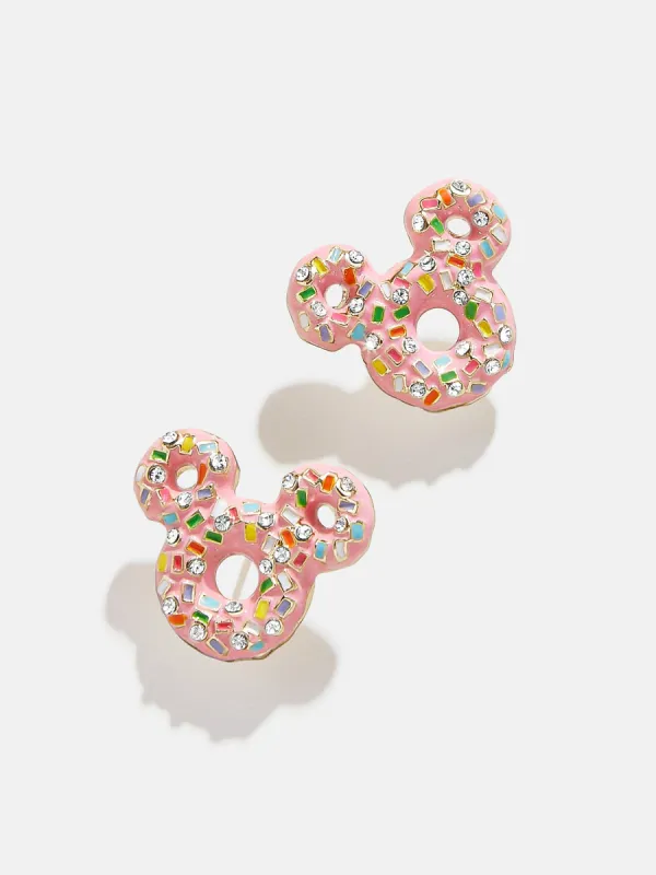 Mickey Mouse Disney Pink Donut Stud Earrings - Disney Pink Donut Earring sold by BaubleBar
