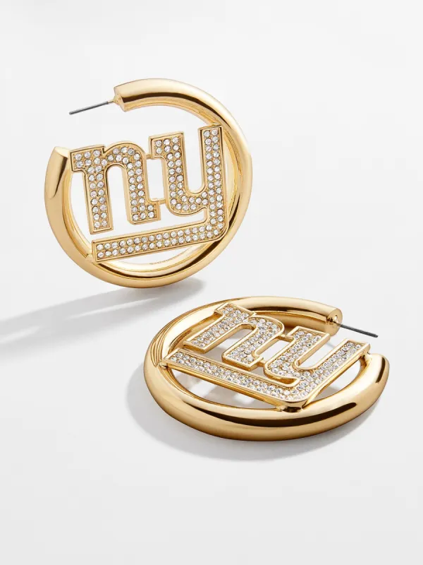 New York Giants NFL Logo Gold Hoops - New York Giants sold by BaubleBar