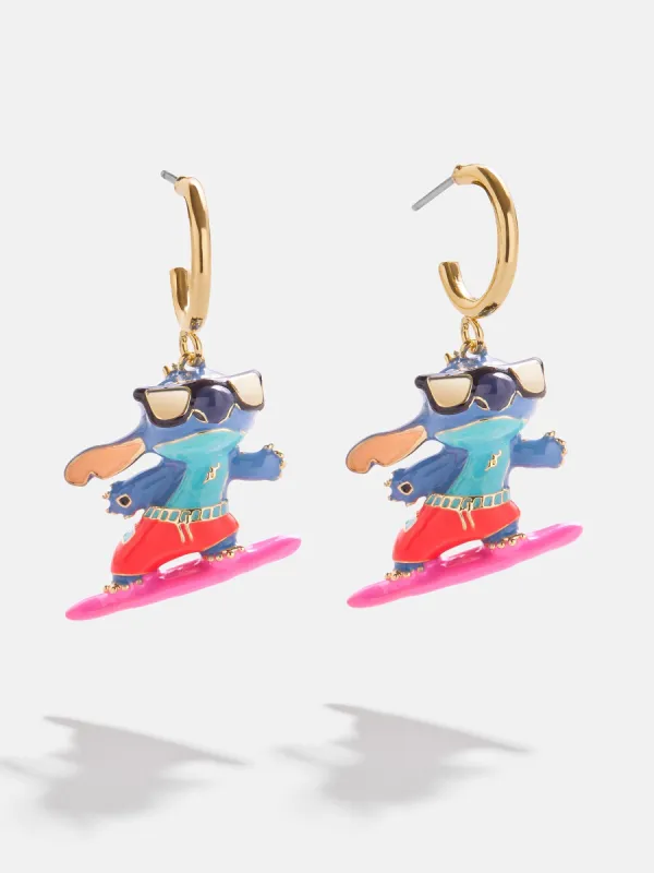 Stitch Disney Surfer Earrings - Blue sold by BaubleBar