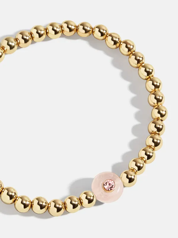 Semi-Precious Birthstone Pisa Bracelet - Rose Quartz sold by BaubleBar