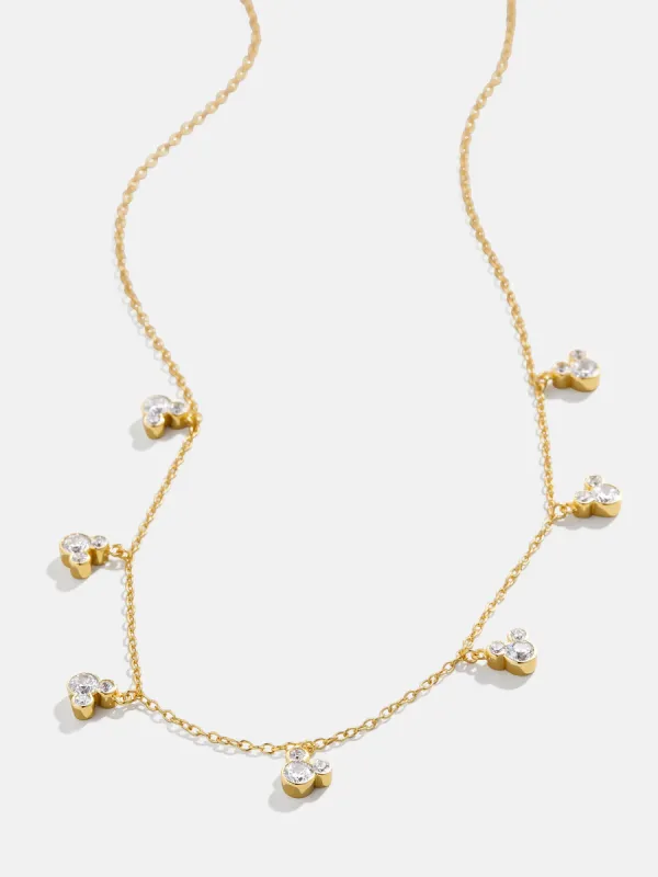 Mickey Mouse Disney 18K Gold Plated Sterling Silver Repeating Necklace - Gold/Pavé sold by BaubleBar