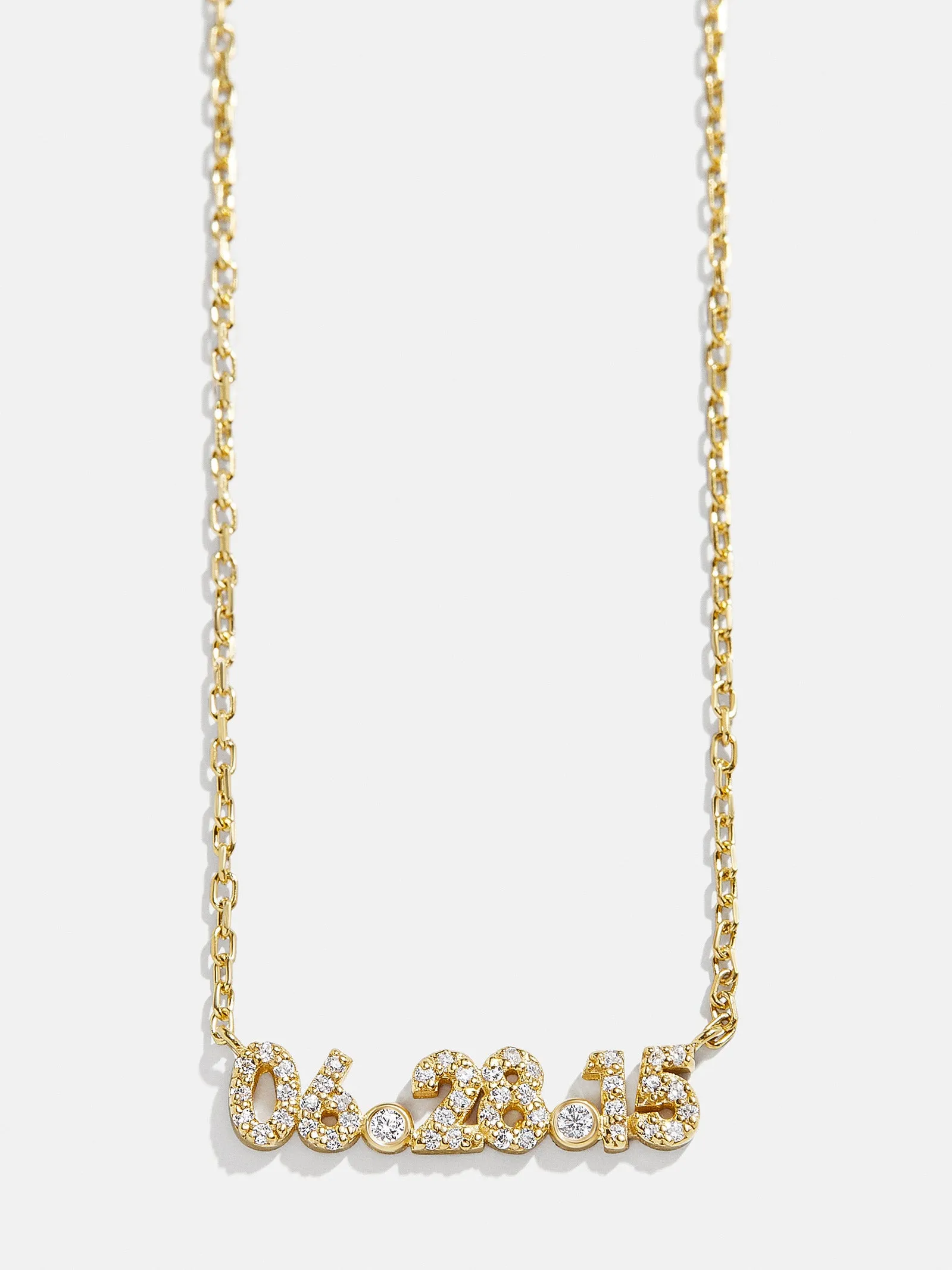 18K Gold Pavé Custom Number Necklace - 18K Gold. Pavé Cubic Zirconia Stones sold by BaubleBar