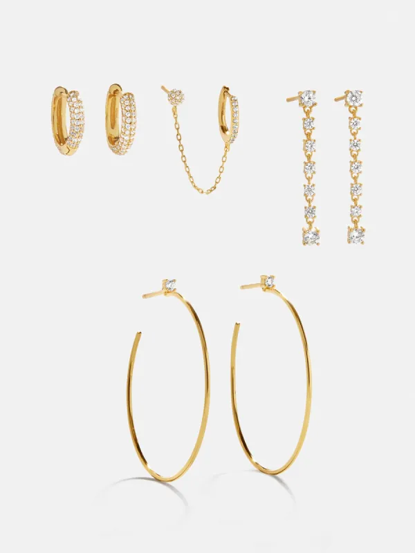 Leighton 18K Gold Earring Set - Leighton 18K Gold Earring Set sold by BaubleBar