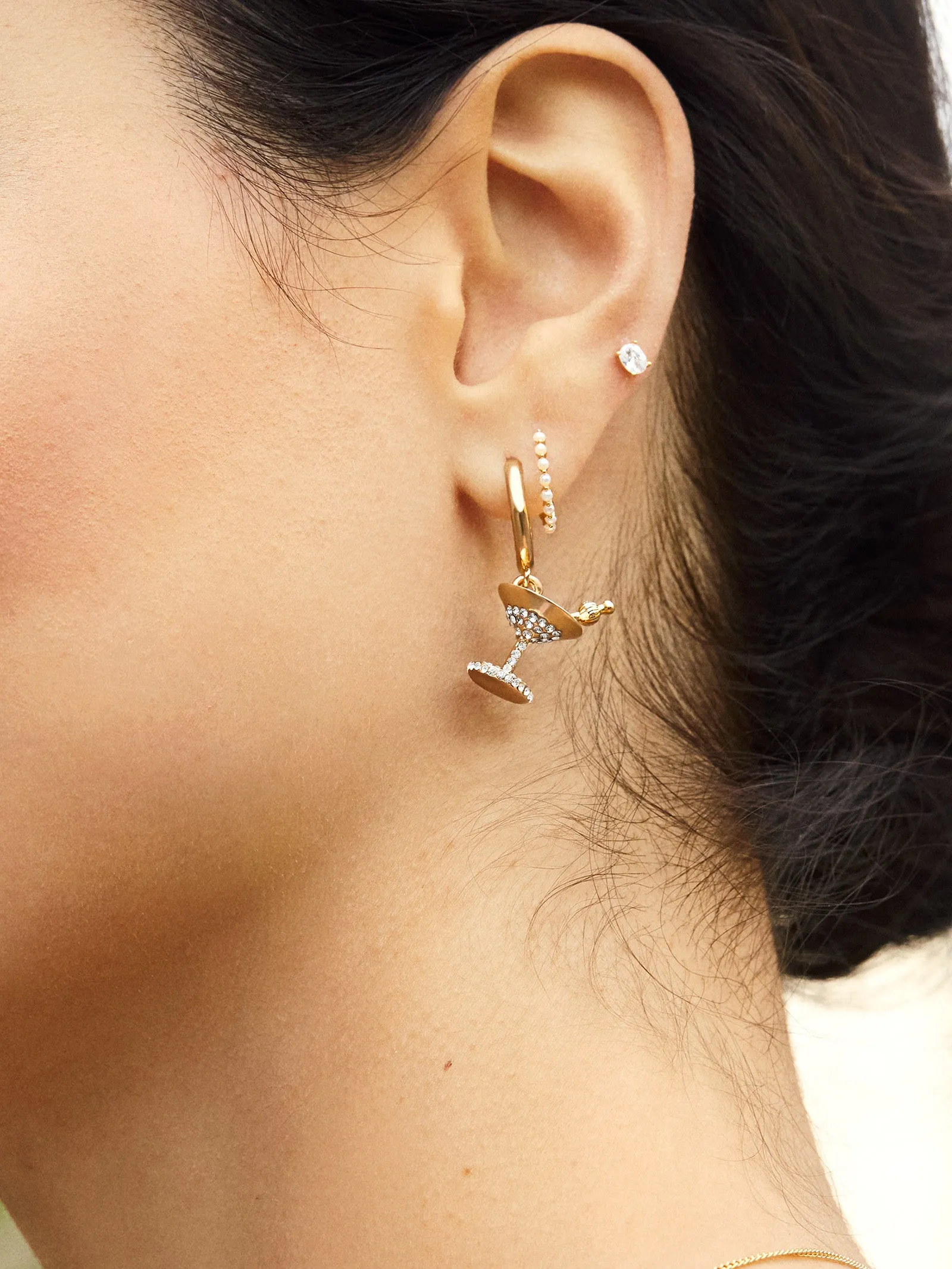 Down and Dirty Earrings - Clear/Gold sold by BaubleBar product image thumbnail 2
