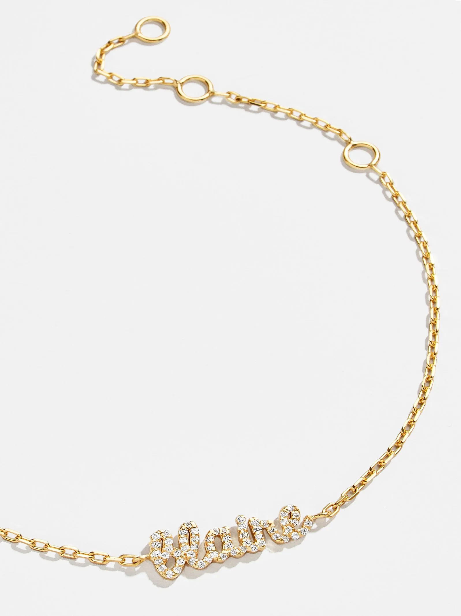 18K Gold Pavé Custom Nameplate Bracelet - 18K Gold. Pavé Cubic Zirconia Stones sold by BaubleBar