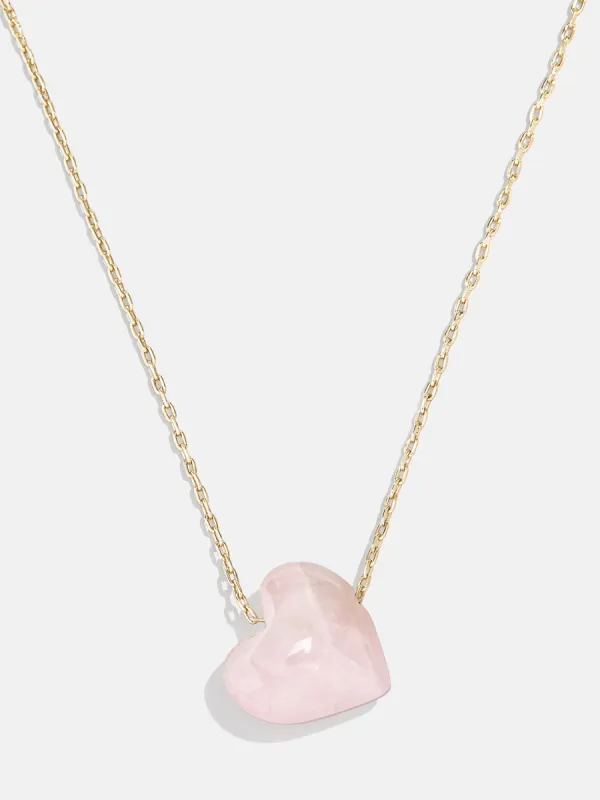 Juno Rose Quartz Necklace - Rose Quartz Stone sold by BaubleBar