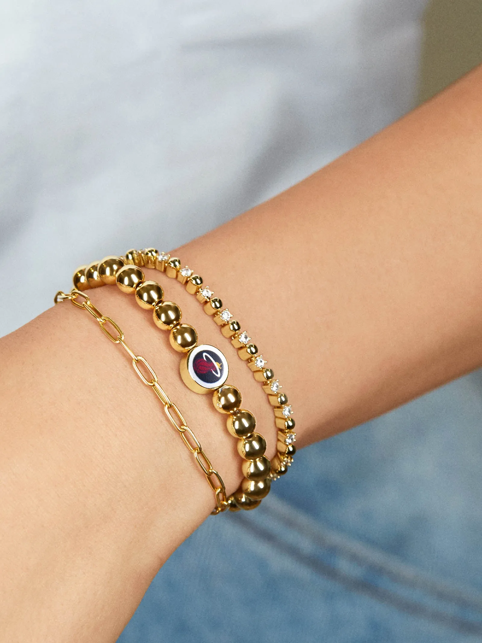 Miami Heat Gold Pisa Bracelet - Miami Heat sold by BaubleBar product image thumbnail 2