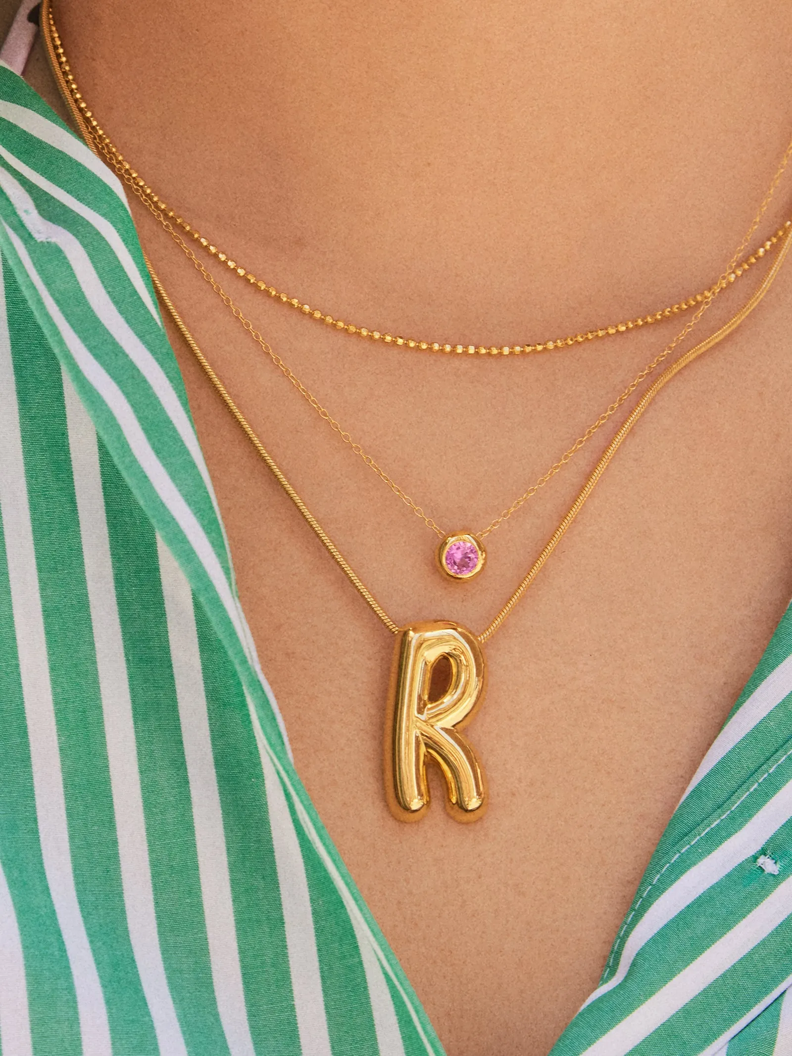 18K Gold Birthstone Pendant Necklace - Garnet sold by BaubleBar product image thumbnail 2