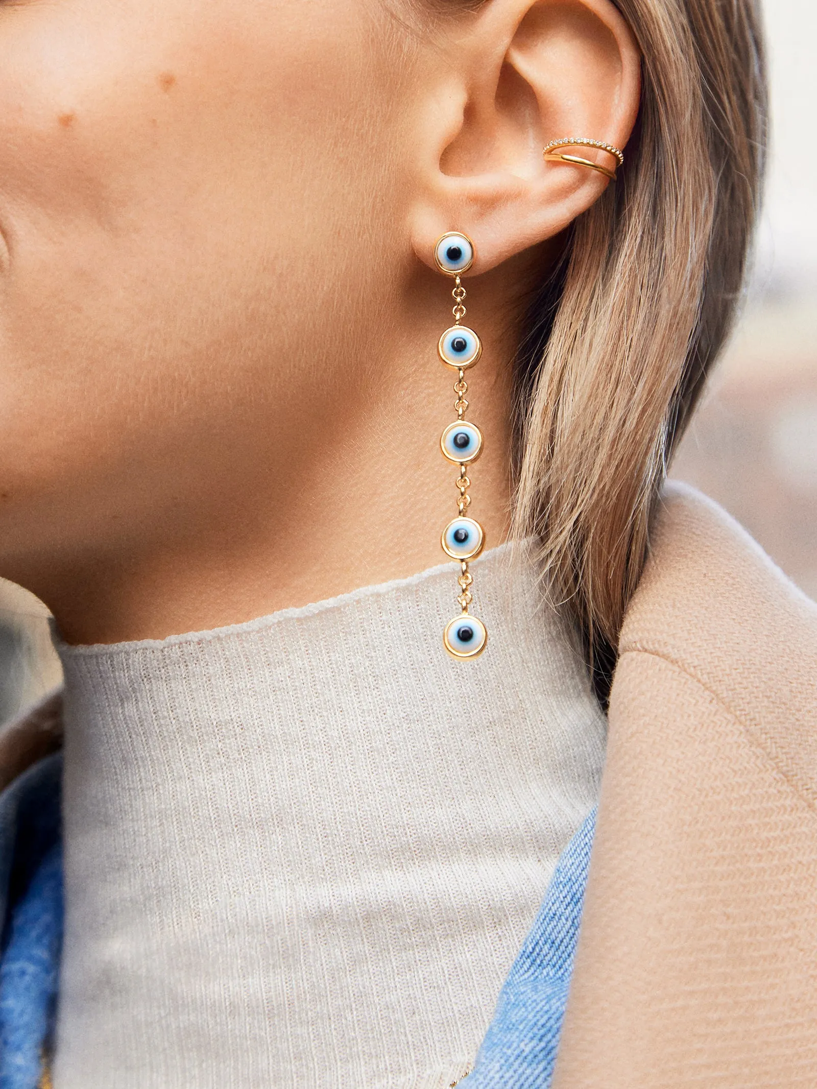 Eye to Eye Earrings - Evil Eye Statement sold by BaubleBar product image thumbnail 2