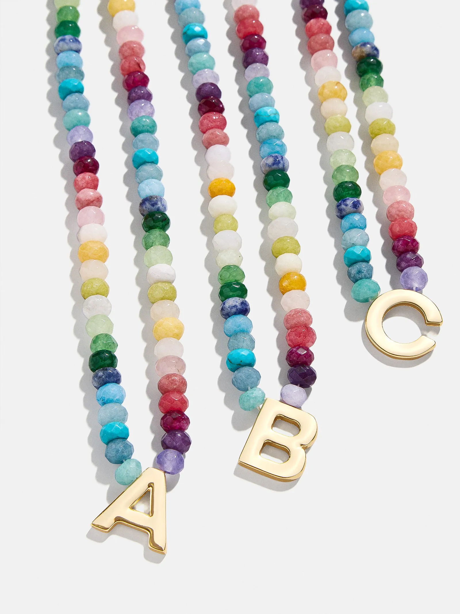 Semi-Precious Block Initial Necklace - Multi sold by BaubleBar