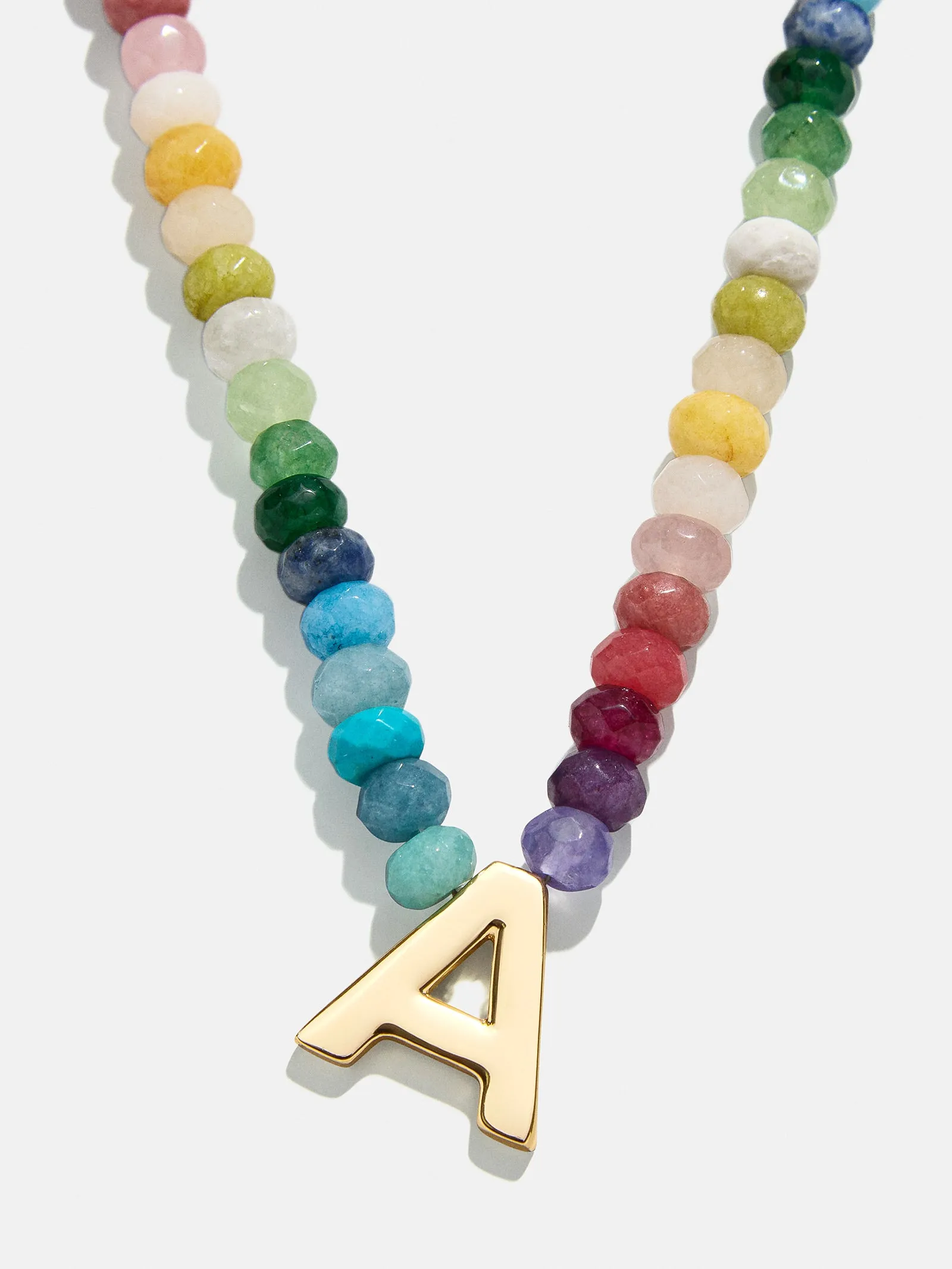 Semi-Precious Block Initial Necklace - Multi sold by BaubleBar product image thumbnail 4
