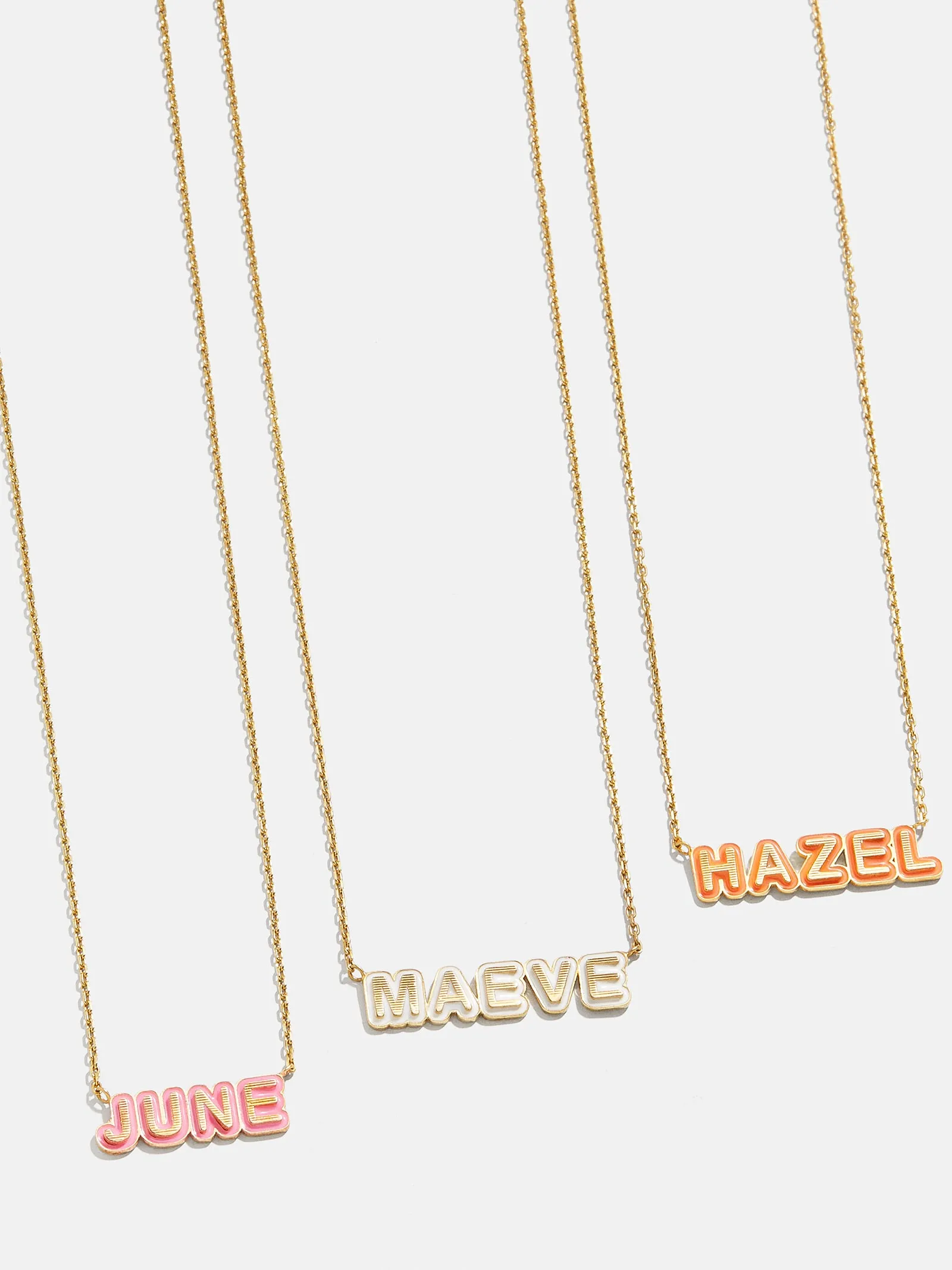 18K Gold Vermeil Enamel Custom Nameplate Necklace sold by BaubleBar