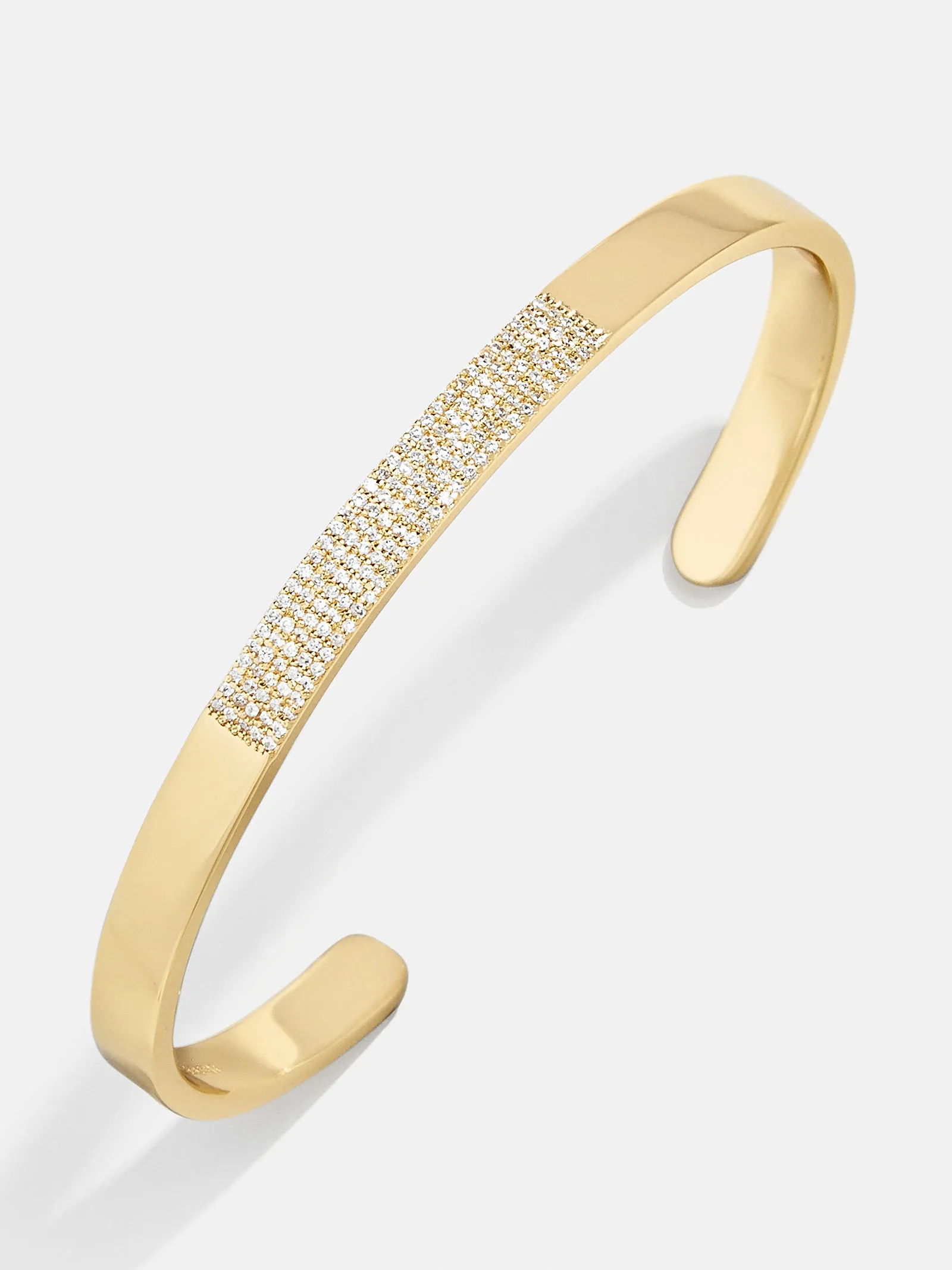 Michaela 18K Gold Cuff Bracelet - Gold/Pavé sold by BaubleBar
