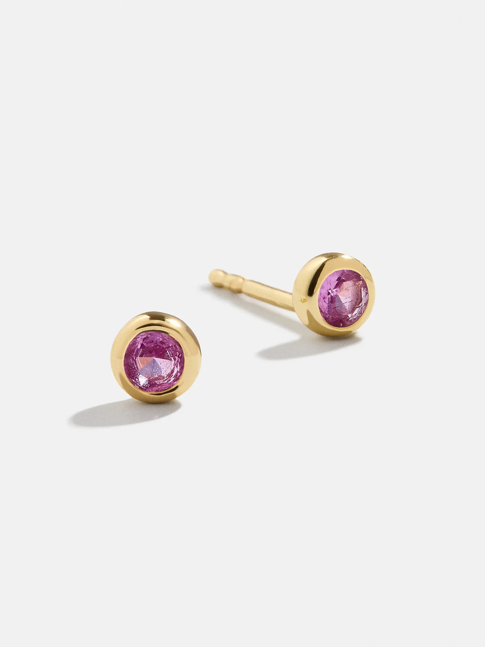 18K Gold Birthstone Stud Earrings - Rose sold by BaubleBar