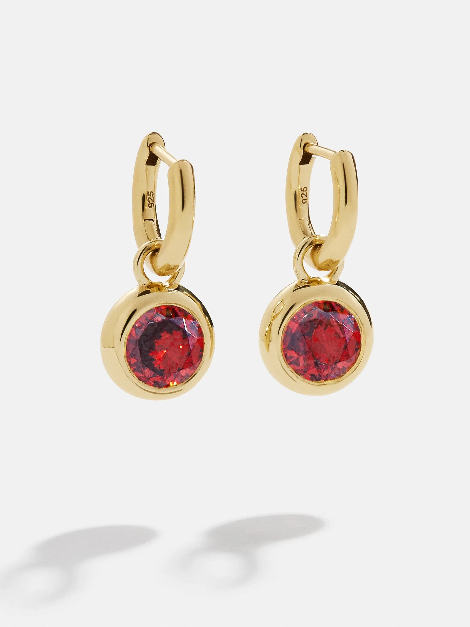 18K Gold Birthstone Drop Earrings - Garnet sold by BaubleBar
