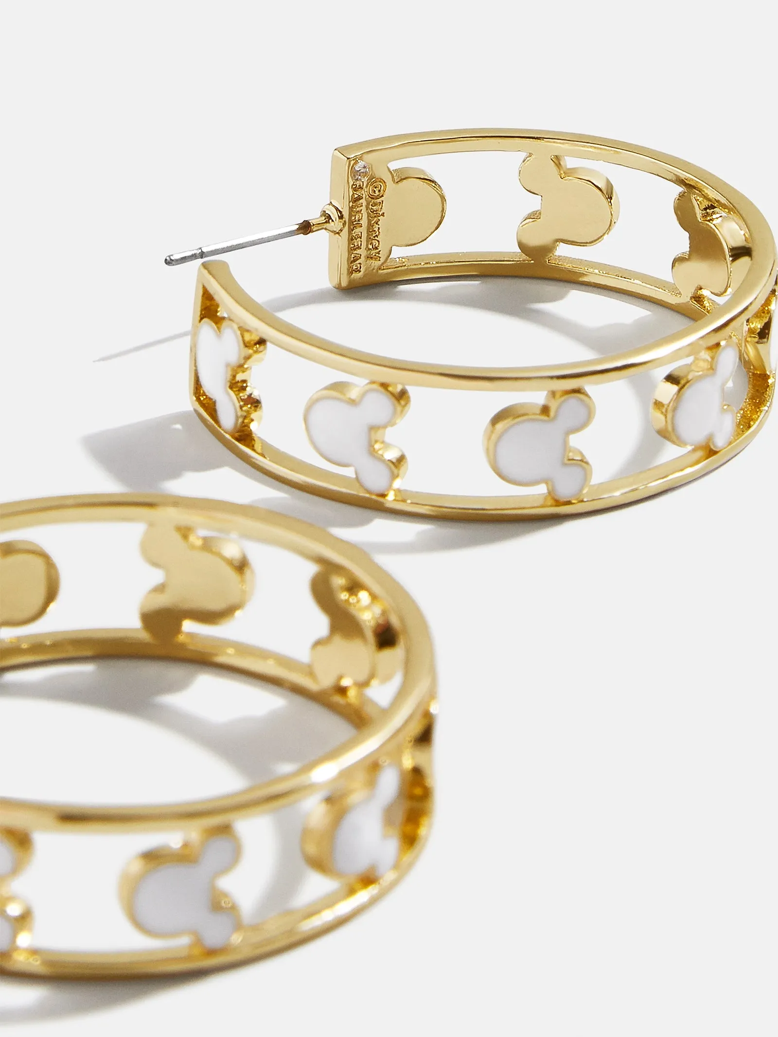 Mickey Mouse Disney Hoop Earrings - White/Gold sold by BaubleBar product image thumbnail 3