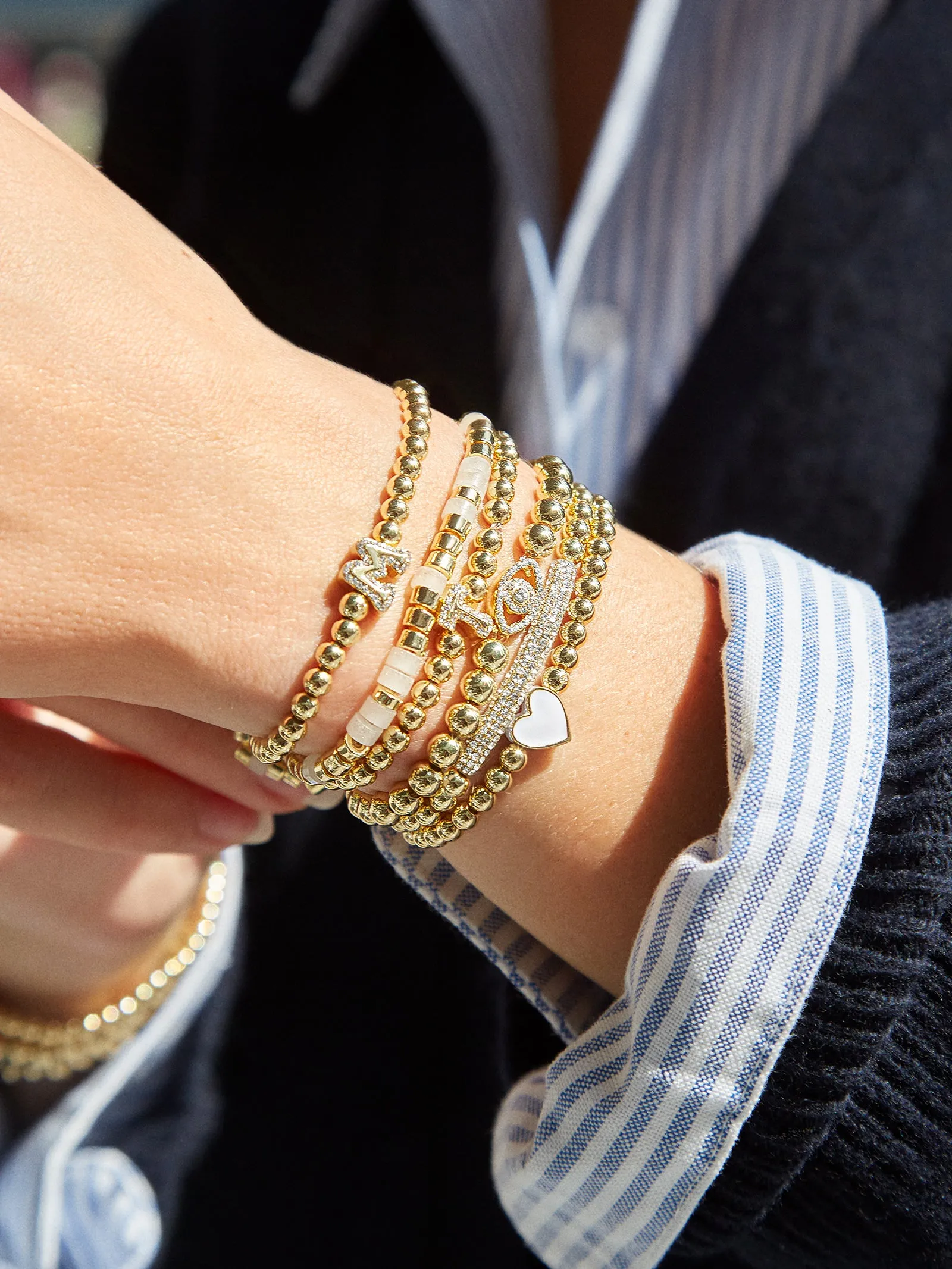 Initial Pisa Bracelet - Clear/Gold sold by BaubleBar product image thumbnail 2
