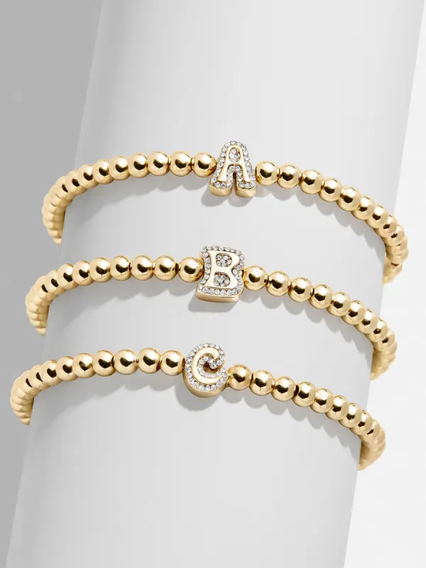 Initial Pisa Bracelet - Clear/Gold sold by BaubleBar