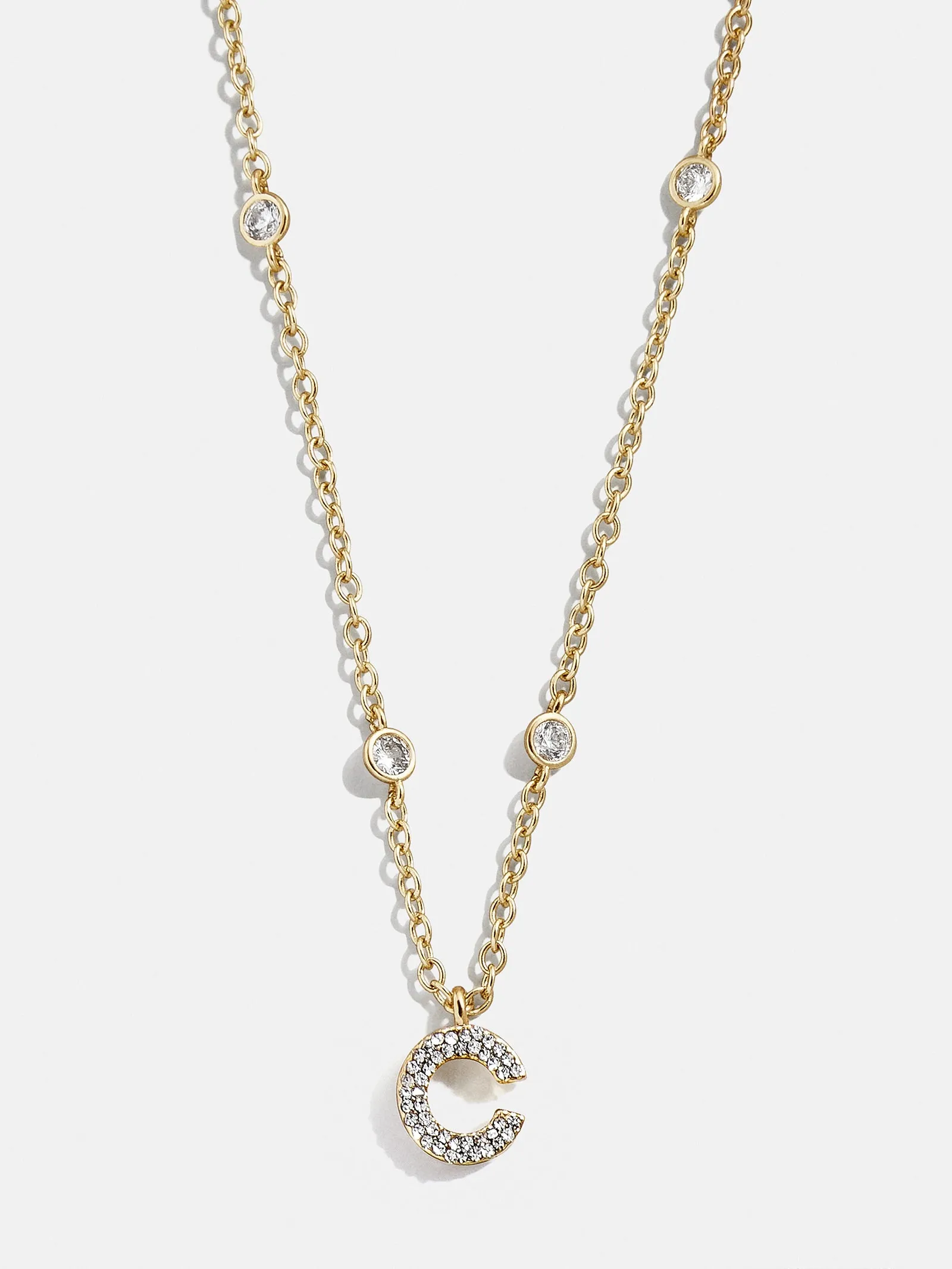 Pavé Initial Yasmine Necklace - Gold/Pavé sold by BaubleBar product image thumbnail 5