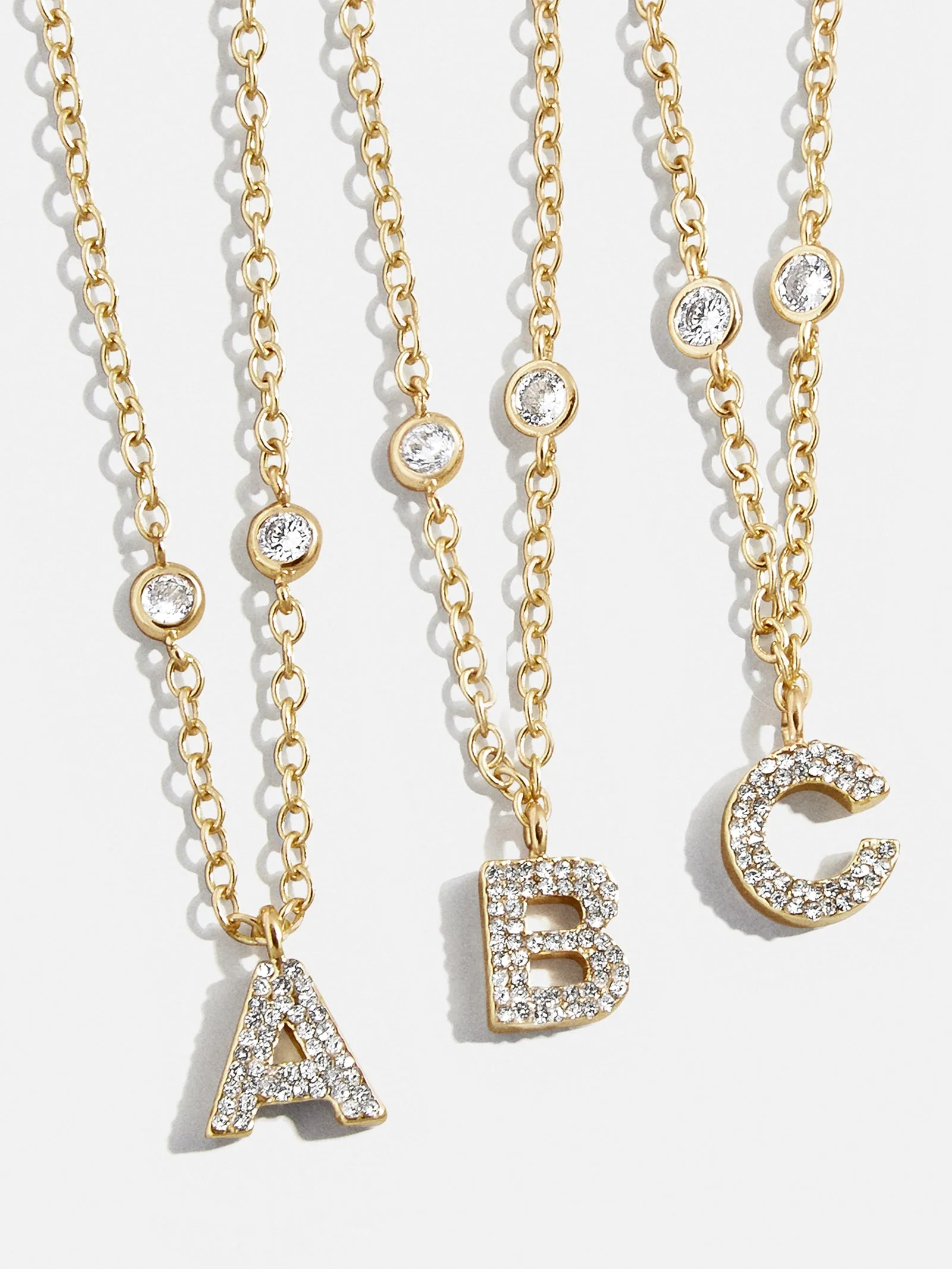 Pavé Initial Yasmine Necklace - Gold/Pavé sold by BaubleBar
