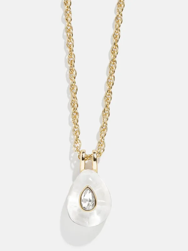 Semi-Precious Teardrop Birthstone Necklace - Crystal sold by BaubleBar