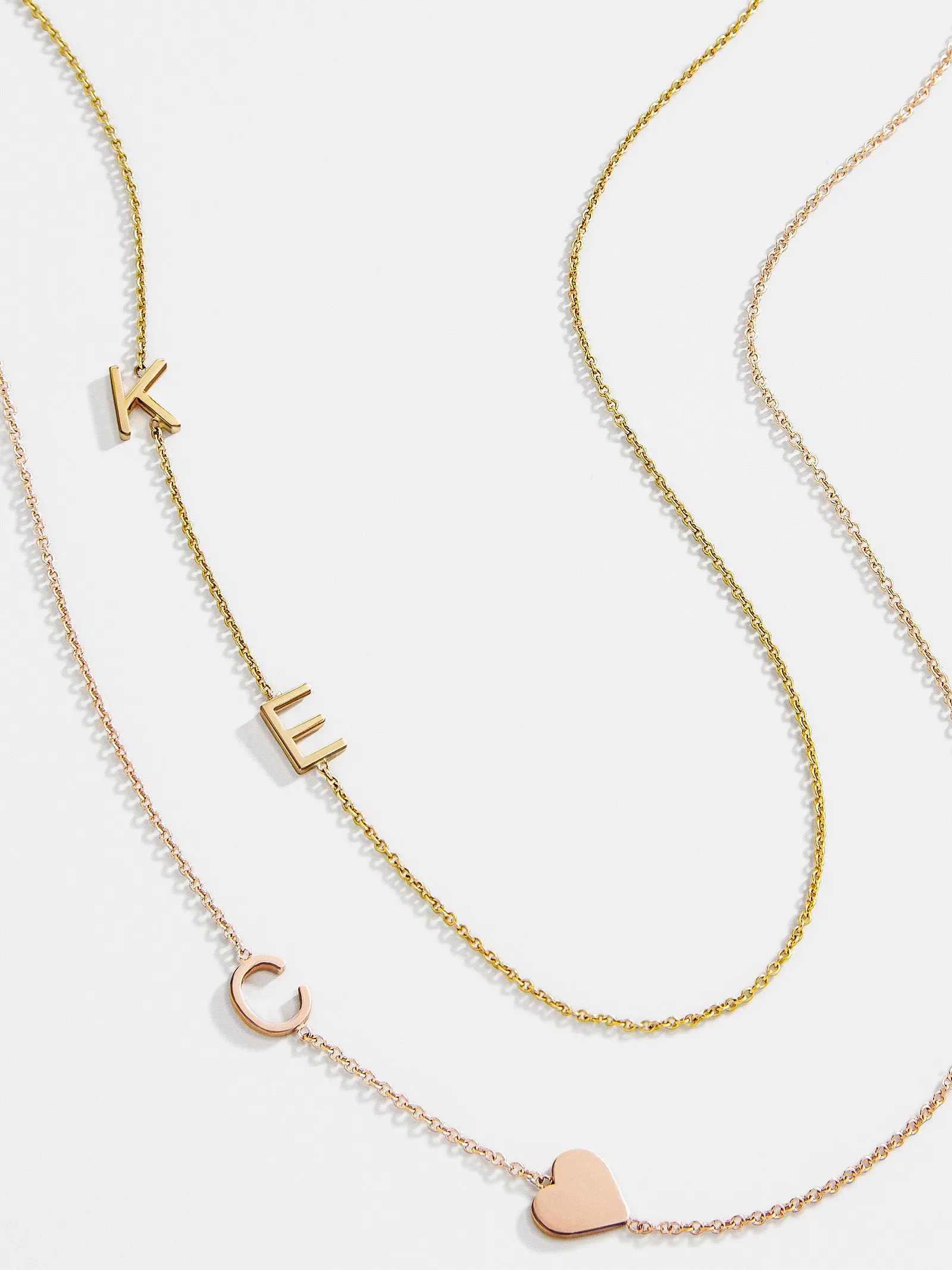 Maya Brenner Asymmetrical Custom Initial Necklace - Two Characters sold by BaubleBar