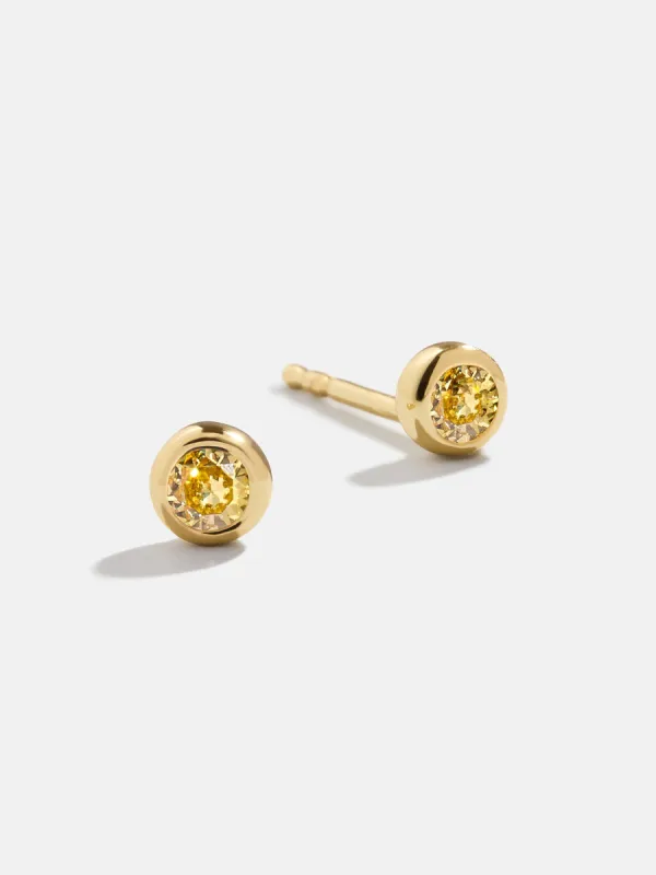 18K Gold Birthstone Stud Earrings - Topaz sold by BaubleBar