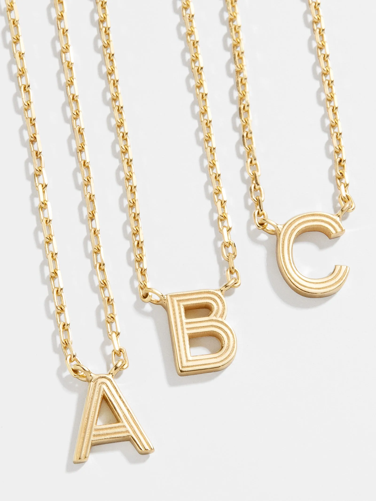 18K Gold Etched Initial Necklace - Gold sold by BaubleBar