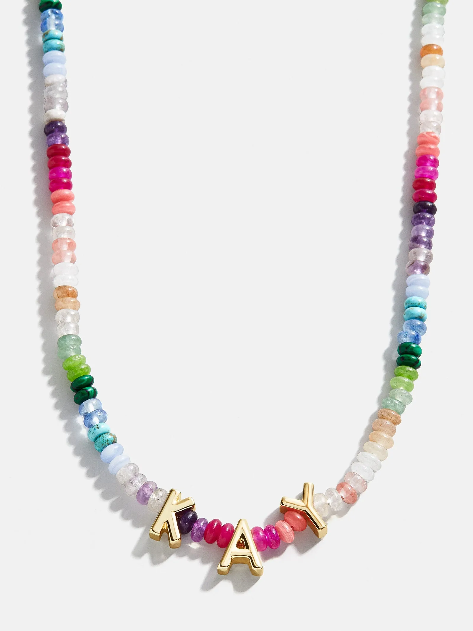 Semi-Precious Custom Nameplate Necklace - Multi sold by BaubleBar