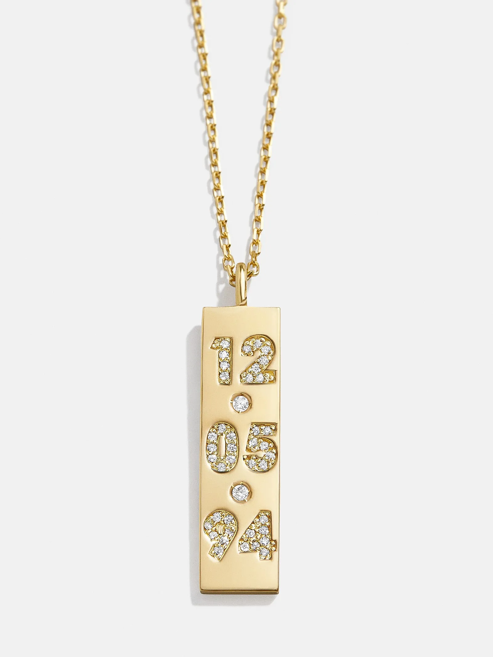 18K Gold Vermeil Stacked Custom Number Necklace - Gold/Pavé sold by BaubleBar
