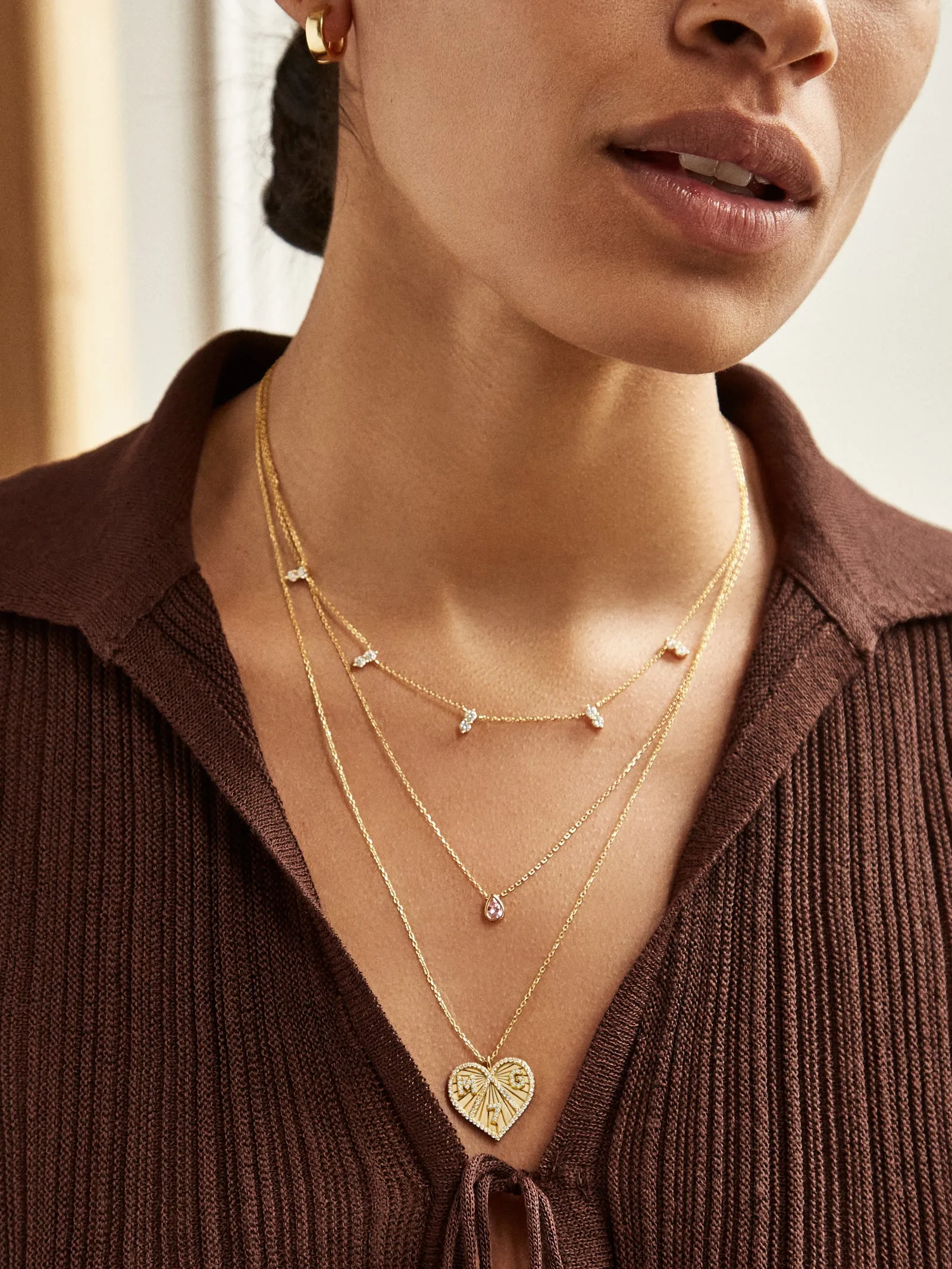 18K Gold Custom Heart Necklace sold by BaubleBar product image thumbnail 2