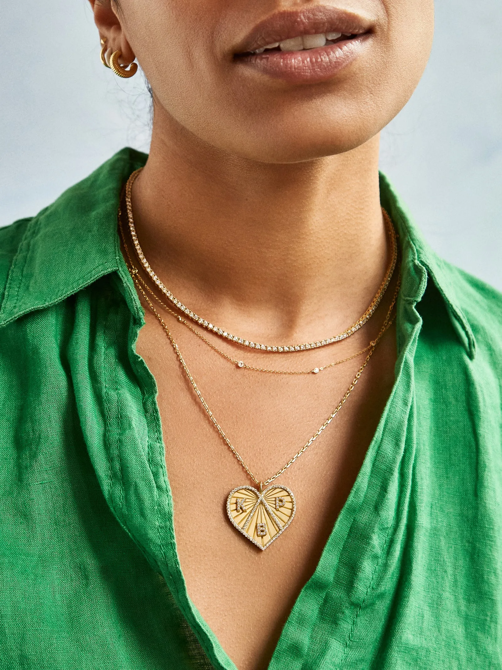 18K Gold Custom Heart Necklace sold by BaubleBar product image thumbnail 5