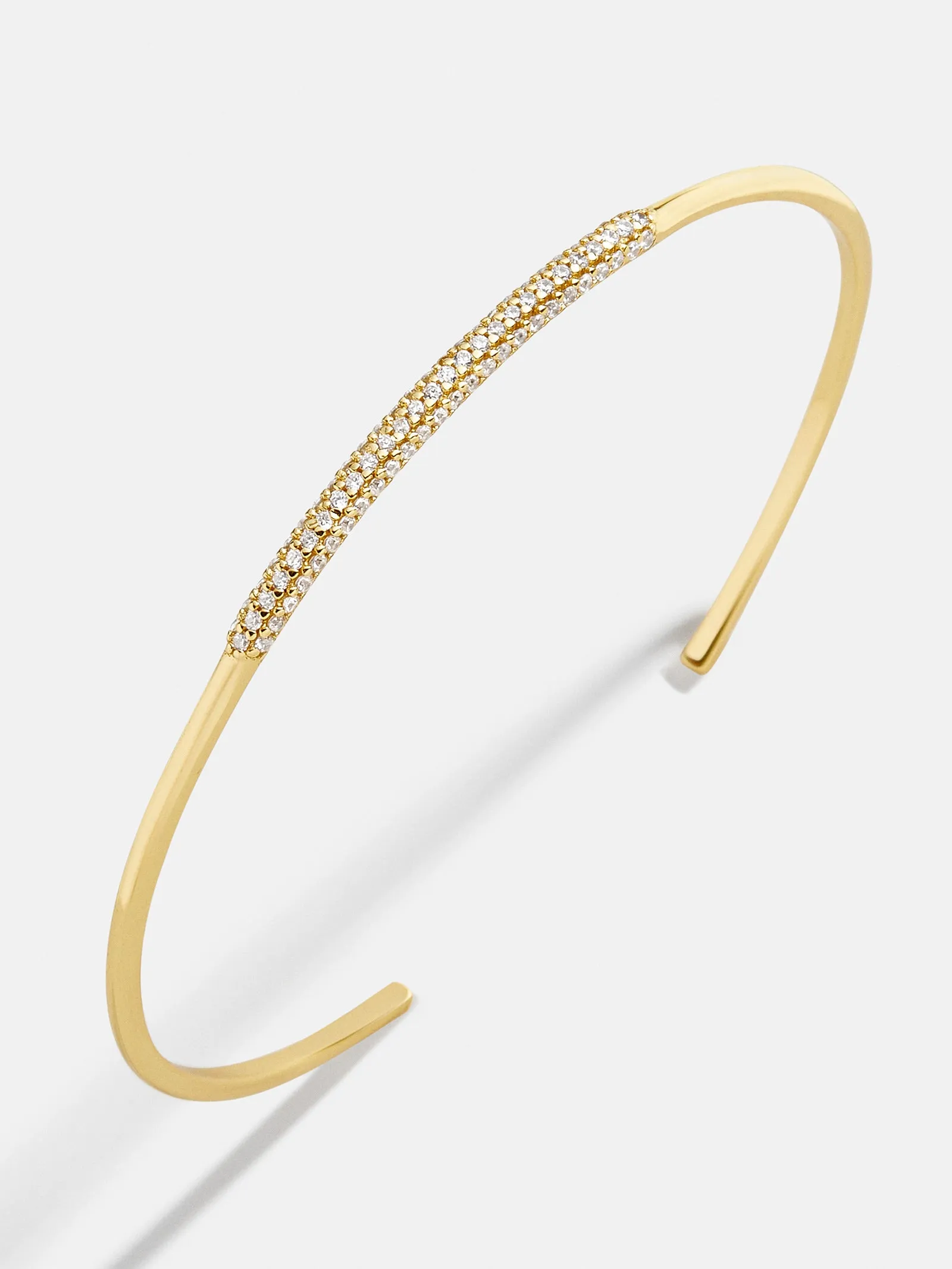 Violetta 18K Gold Cuff Bracelet - Pavé Bar sold by BaubleBar