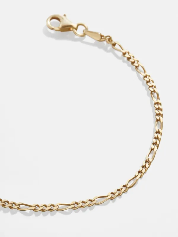 Figaro 18K Gold Bracelet - Gold sold by BaubleBar