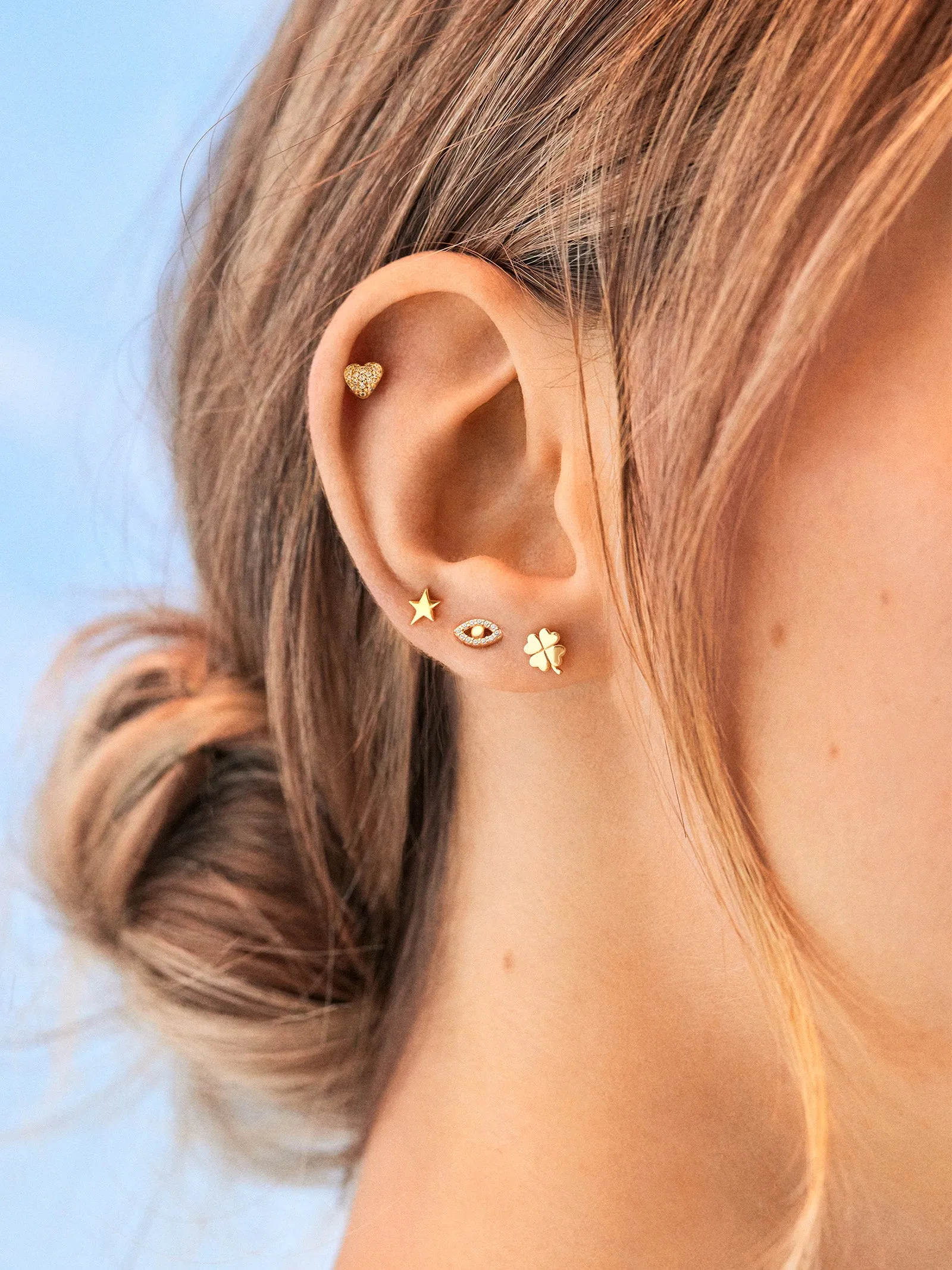 Silma 18K Gold Earrings - Evil Eye sold by BaubleBar product image thumbnail 2
