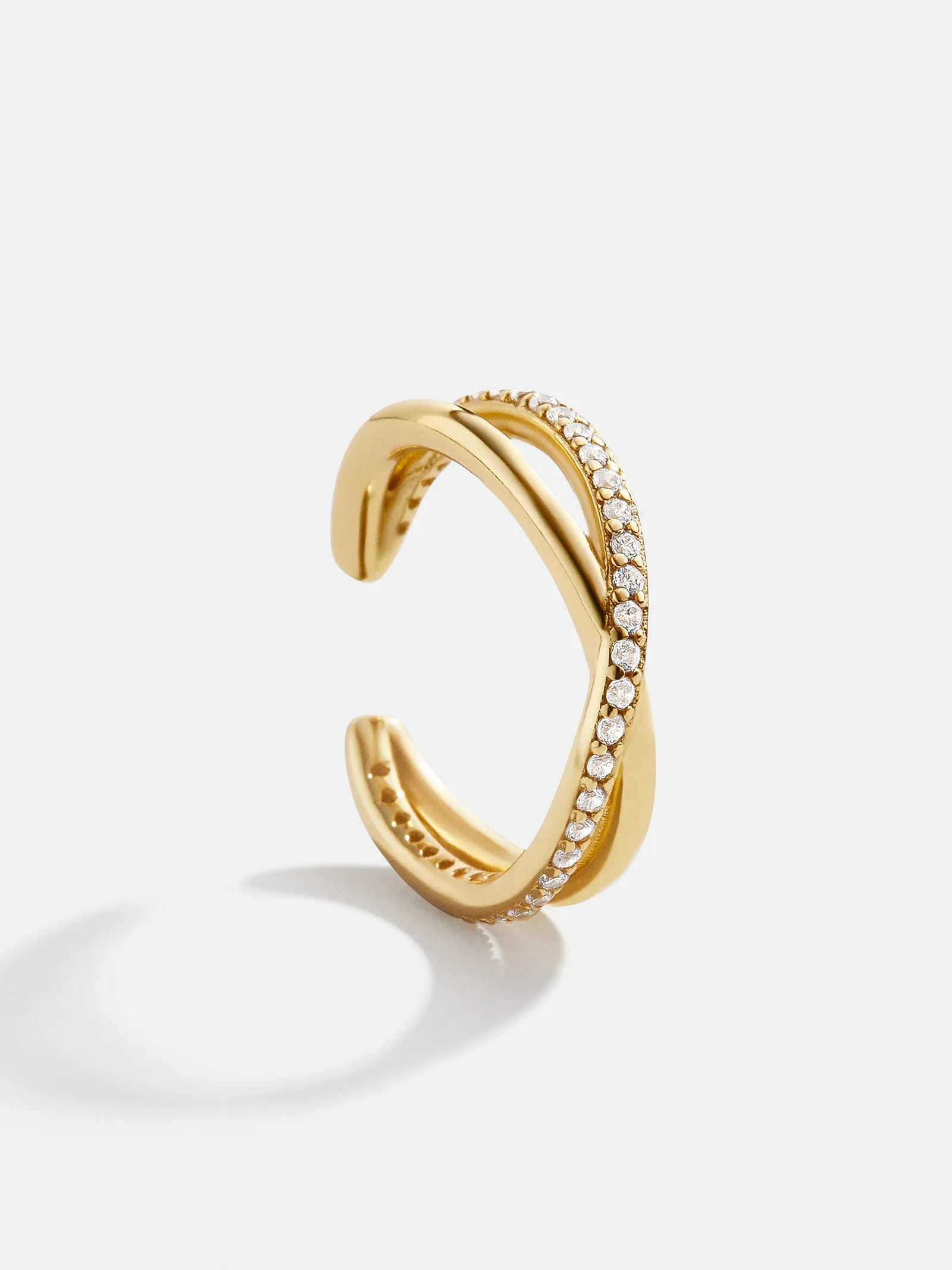 Mercedes 18K Gold Ear Cuff - Gold/Pavé sold by BaubleBar