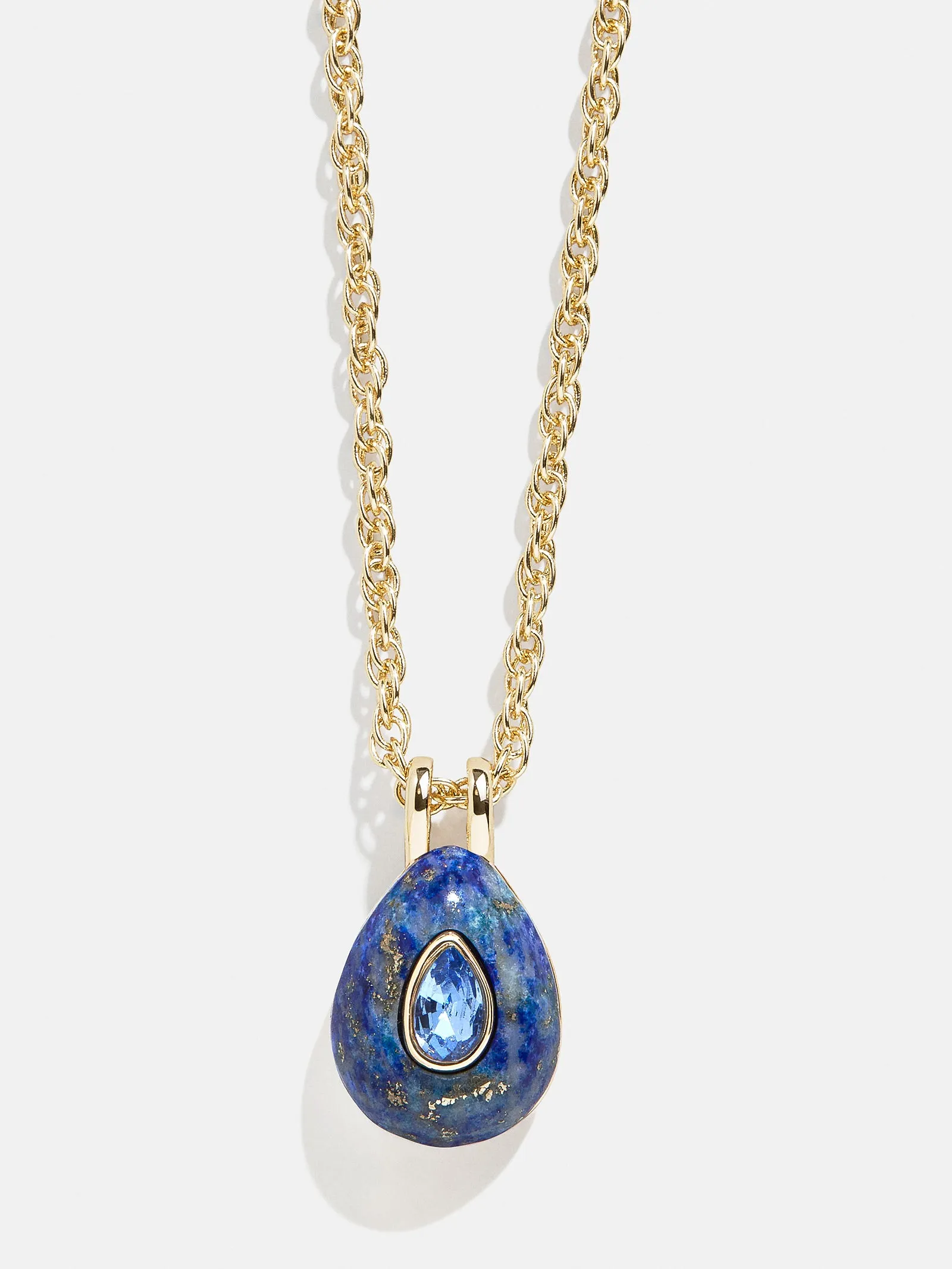 Semi-Precious Teardrop Birthstone Necklace - Sapphire sold by BaubleBar